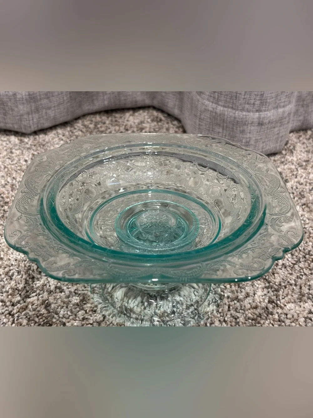Vintage Indiana Glass Recollections Covered Pedestal Butter Dish Madrid Pattern